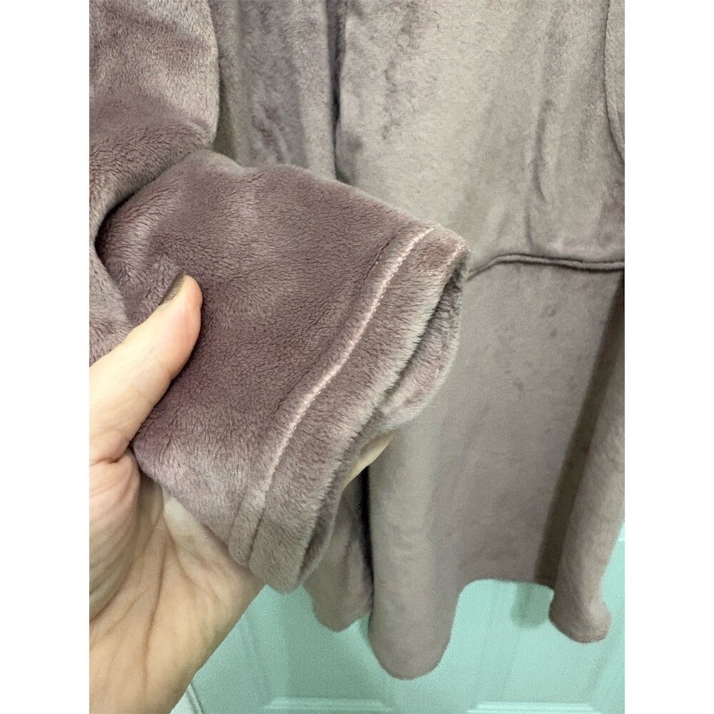 32 Degrees HEAT Sleep Lounger Dress Womens L/XL Mauve Hooded Plush Pocket - Picture 3 of 6